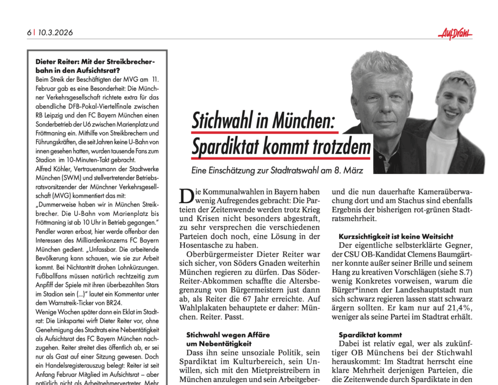 Artikel aus AufDraht vom 10.3.2026